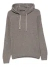 Tagliatore Ribbed Hoodie In Gray