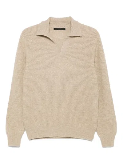 Tagliatore Ribbed-knit Jumper In Neutral
