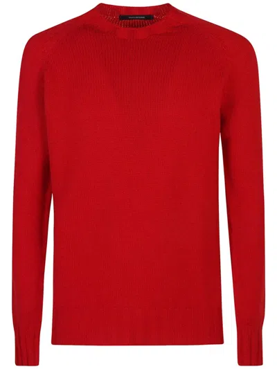 Tagliatore Ribbed-knit Jumper In Red