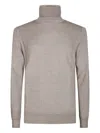 Tagliatore Fine Knit Black Turtleneck Sweater With High Collar In Gray