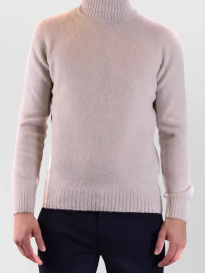 Tagliatore Ribbed Turtleneck Sweaters Long Sleeves In Pink