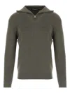 Tagliatore Ribbed Zip-neck Sweater In Green