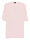 Tagliatore Josh T-shirt In Rose-pink Silk In Pink