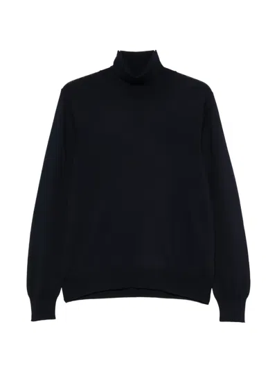 Tagliatore Roll-neck Wool Sweater In Black