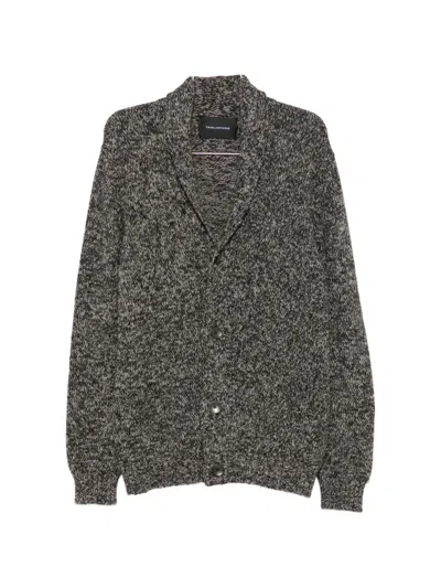 Tagliatore Romme Shawl-collar Cardigan In Grey