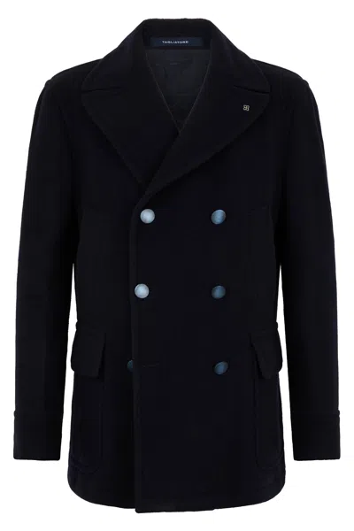 Tagliatore Sailing Wool Blend Peacoat In Black