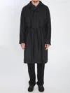 Tagliatore Midi Coat With Raglan Sleeves And Belt In Black