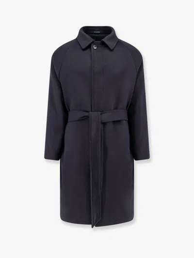 Tagliatore Salomon Unlined Vigin Wool Coat In Blue