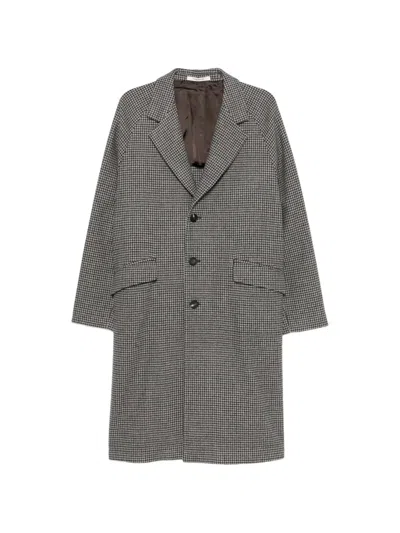 Tagliatore Sanford Houndstooth-pattern Single-breasted Coat In Gray