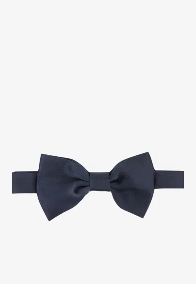 Tagliatore Satin Adjustable Bow Tie In White