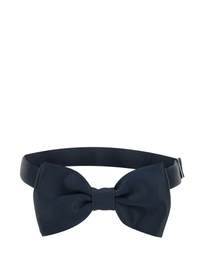 Tagliatore Satin Bow Tie In Blue