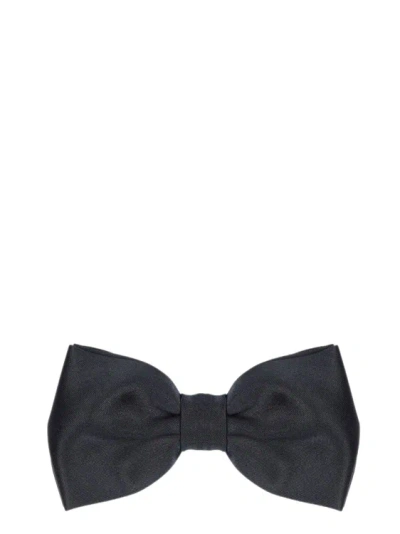 Tagliatore Satin Bow Tie In Black