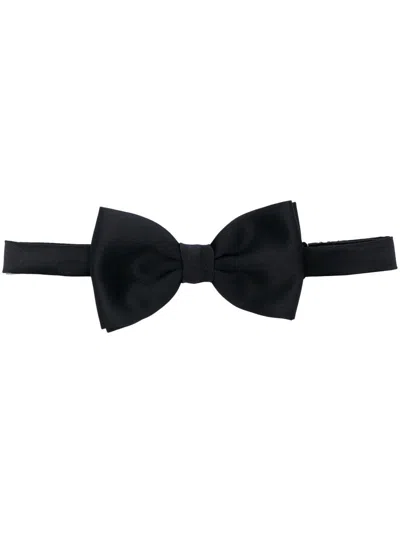 Tagliatore Satin Bow Tie In Black
