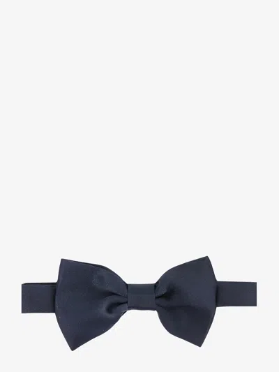 Tagliatore Satin Bow Tie In Blue