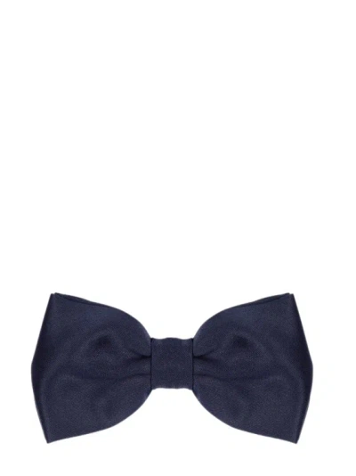 Tagliatore Satin Bow Tie In Blue