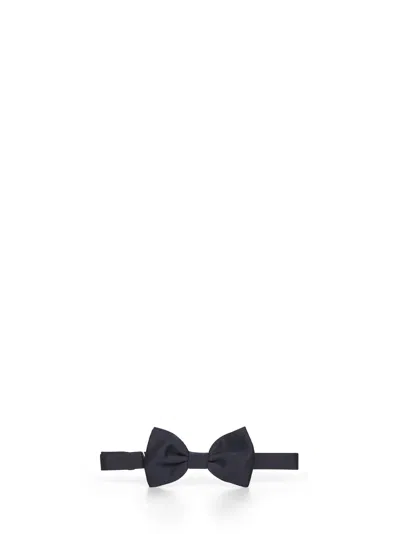 Tagliatore Satin Bow Tie In Black