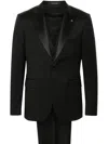 Tagliatore Smoking Whit Vest In Black