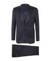Tagliatore Smoking Suit Vest Satin Lapel In Blue