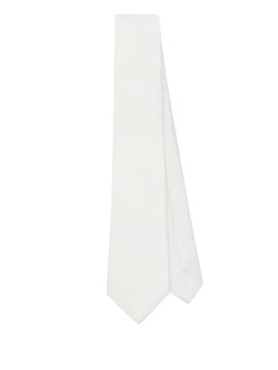 Tagliatore Satined Tie In White