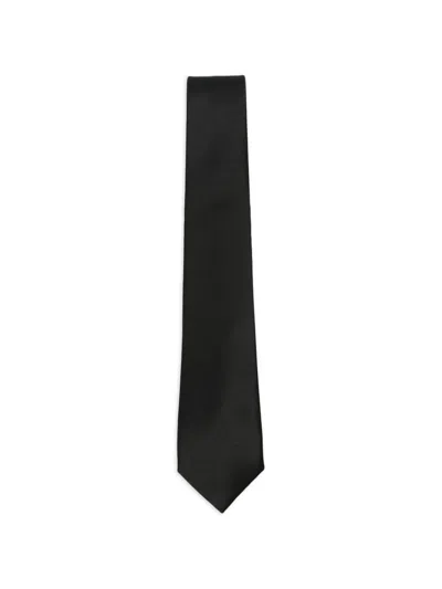 Tagliatore Satin-finish Pointed-tip Tie In Black