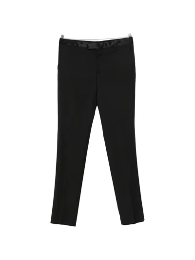 Tagliatore Satin-trim Trousers In Black