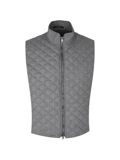 Tagliatore Scott Quilted Waistcoat In Gray
