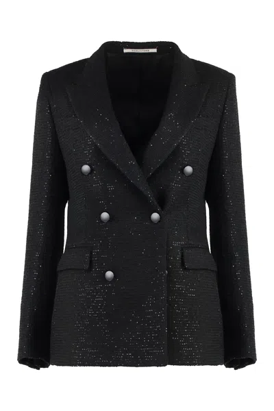 Tagliatore Sequin Blazer In Black