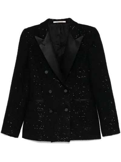 Tagliatore Sequin-embellished Blazer In Black