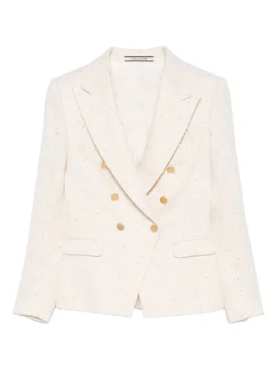 Tagliatore Sequin-embellished Double-breasted Blazer In Multi
