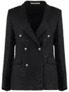 Tagliatore Sequin Blazer In Black