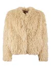 Tagliatore Shaggy Faux-fur Jacket In Brown
