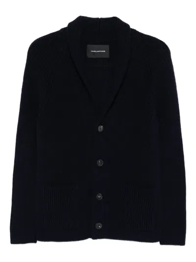Tagliatore Shawl-collar Patch-pocket Cardigan In Black