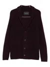 Tagliatore Shawl-collar Pocket Cardigan In Brown