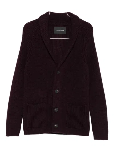 Tagliatore Shawl-collar Pocket Cardigan In Brown