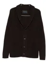 Tagliatore Shawl-collar Pocket Cardigan In Brown