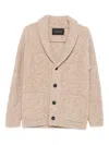 Tagliatore Shawl-collar Pocket Cardigan In Neutral
