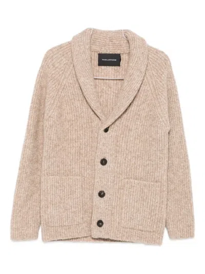 Tagliatore Shawl-collar Pocket Cardigan In Neutral