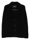 Tagliatore Shawl-collar Ribbed Cardigan In Black