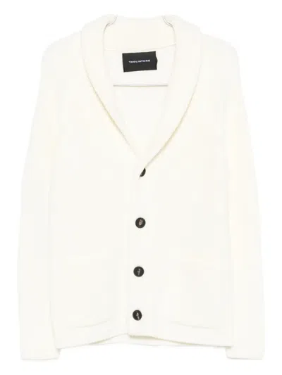 Tagliatore Shawl-collar Ribbed Cardigan In Neutral
