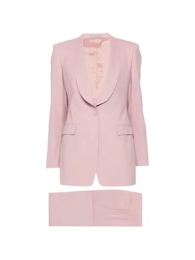 Tagliatore Shawl-collar Single-button Suit In Pink