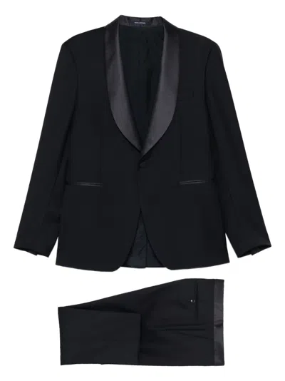 Tagliatore Shawl-lapel Tuxedo Suit In Black