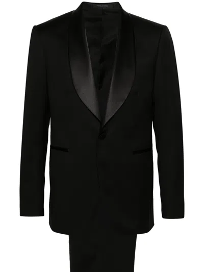 Tagliatore Shawl-lapels Single-breasted Blazer In Black