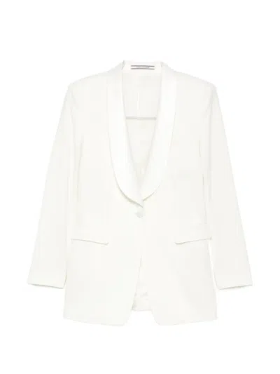 Tagliatore Shawl-collar Suit In White