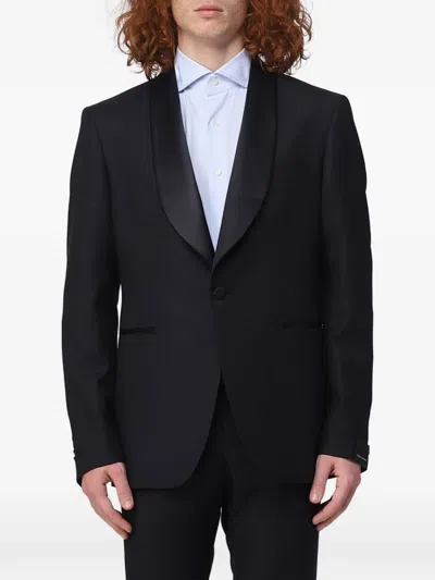 Tagliatore Shawl-lapel Blazer In Blue