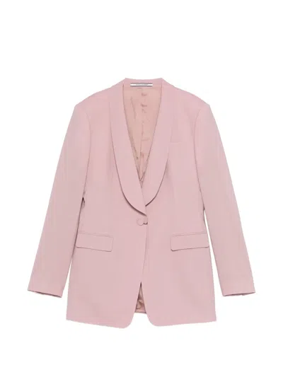 Tagliatore Shawl-lapels Buttoned Suit In Pink