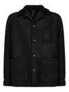 Tagliatore Shearling-collar Coat In Black