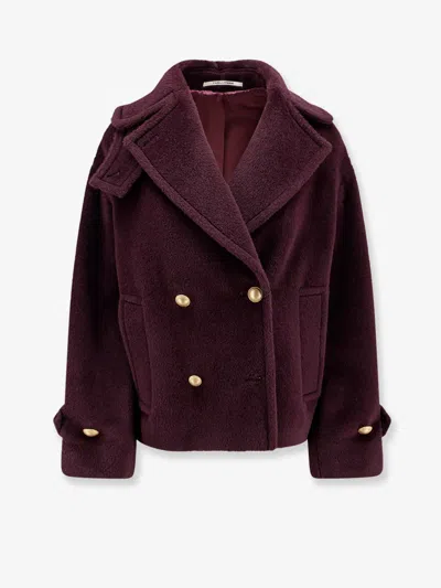 Tagliatore Sheila Alpaca And Wool Coat In Red