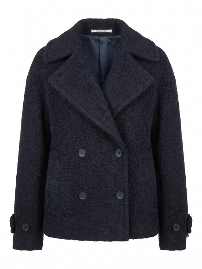Tagliatore Sheila Double-breasted Alpaca Coat In Blue