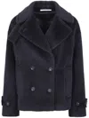 Tagliatore Sheila Double-breasted Alpaca-wool-blend Jacket In Blue