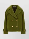 Tagliatore Double-breasted Mohair-wool Blend Coat In Green